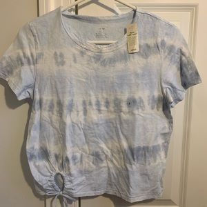 aerie t shirt ring and tie at corner tie dye